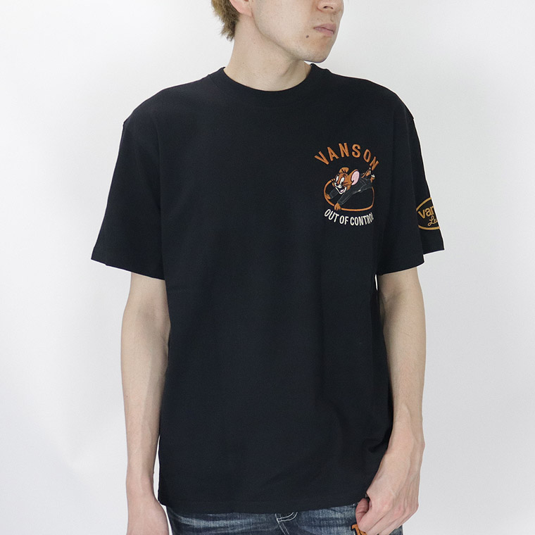 【TOM&JERRYコラボ】天竺半袖Tシャツ トムジェリバイク