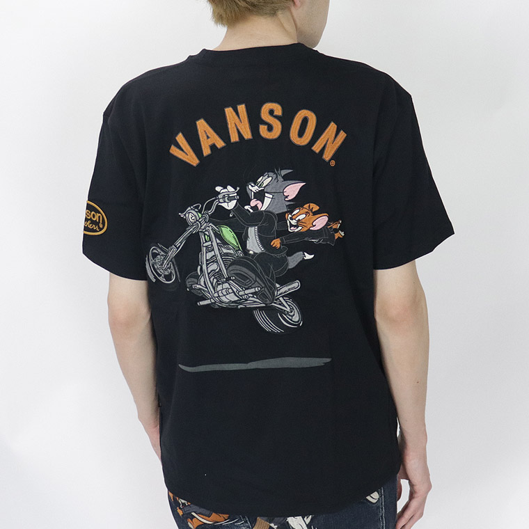 【TOM&JERRYコラボ】天竺半袖Tシャツ トムジェリバイク
