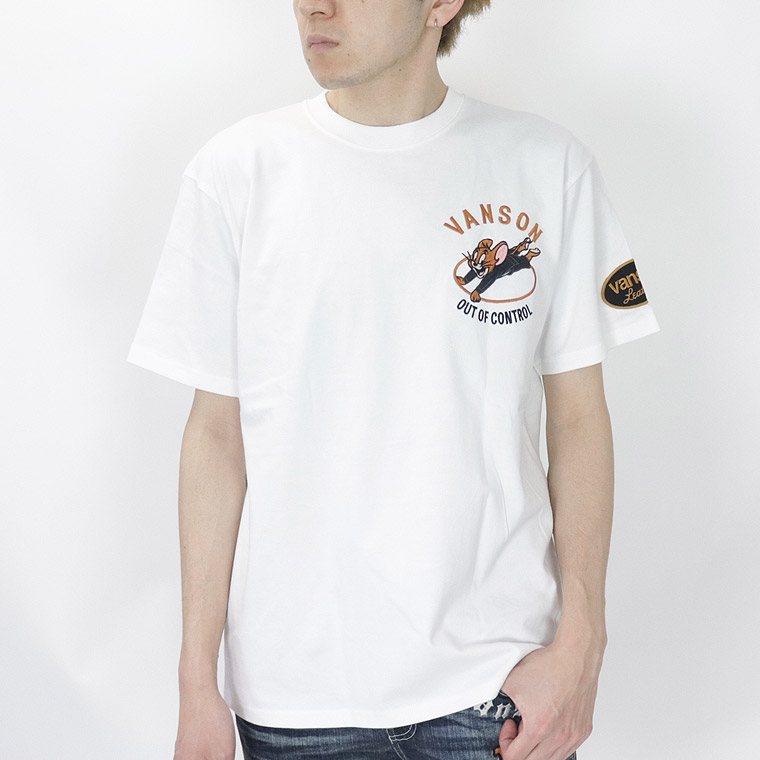 【TOM&JERRYコラボ】天竺半袖Tシャツ トムジェリバイク