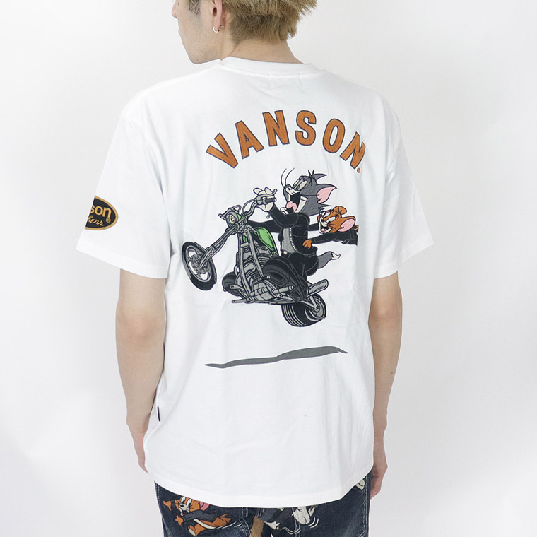 【TOM&JERRYコラボ】天竺半袖Tシャツ トムジェリバイク