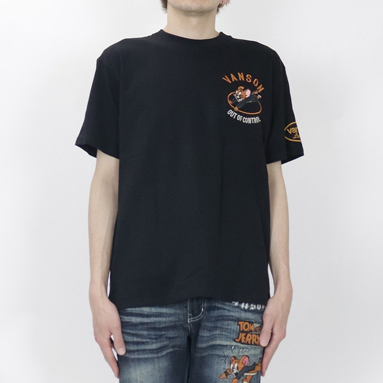 【TOM&JERRYコラボ】天竺半袖Tシャツ トムジェリバイク