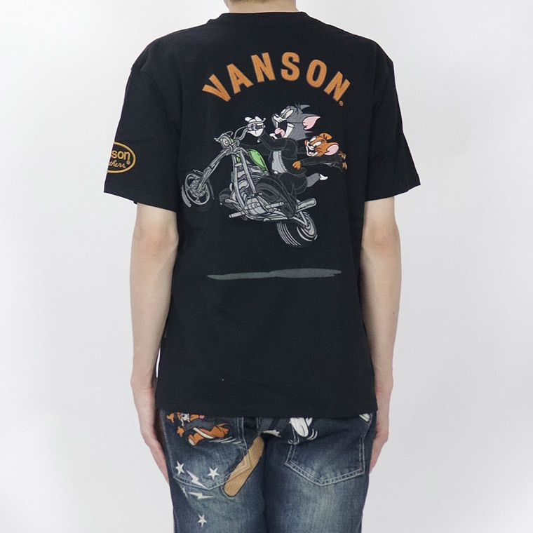 【TOM&JERRYコラボ】天竺半袖Tシャツ トムジェリバイク