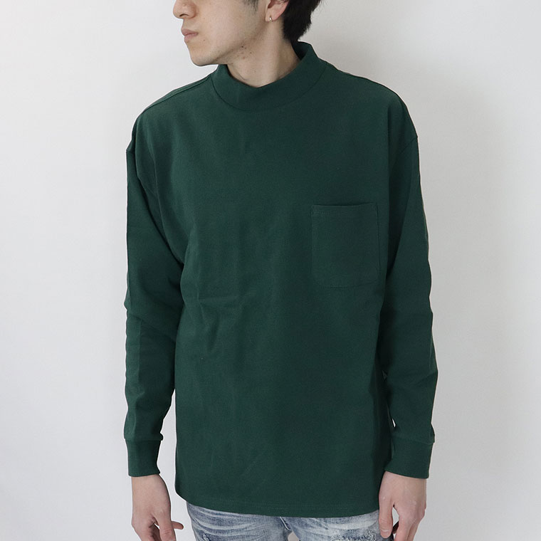 モックネック長袖Tシャツ(ペア対応)