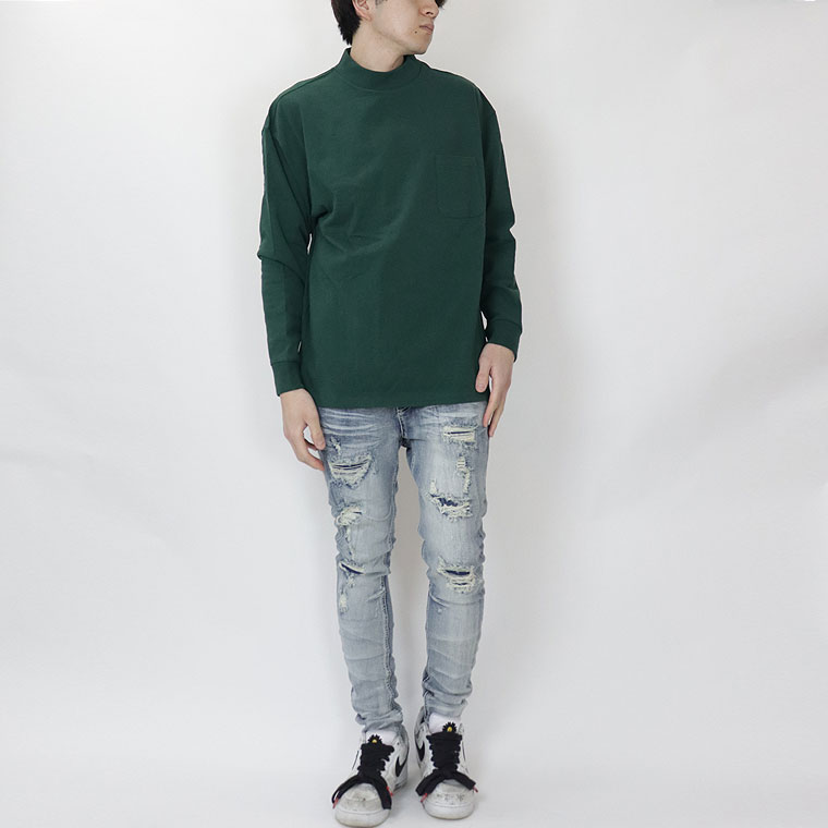 モックネック長袖Tシャツ(ペア対応)