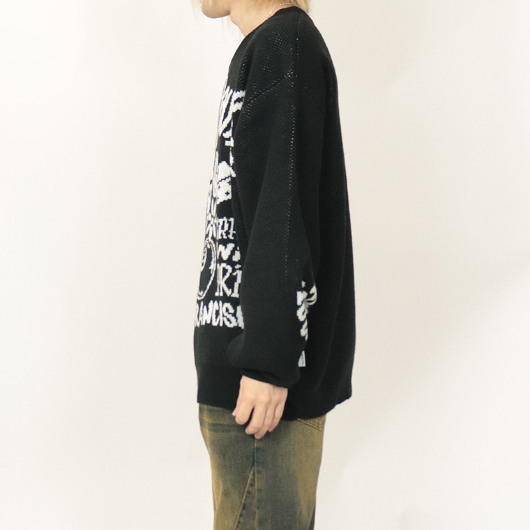 冬物売り尽くし40%OFF【BEN DAVIS(ベンデイビス)】タギングロゴ/長袖クルーネックニット セーター (ペアルック・アメカジ系)