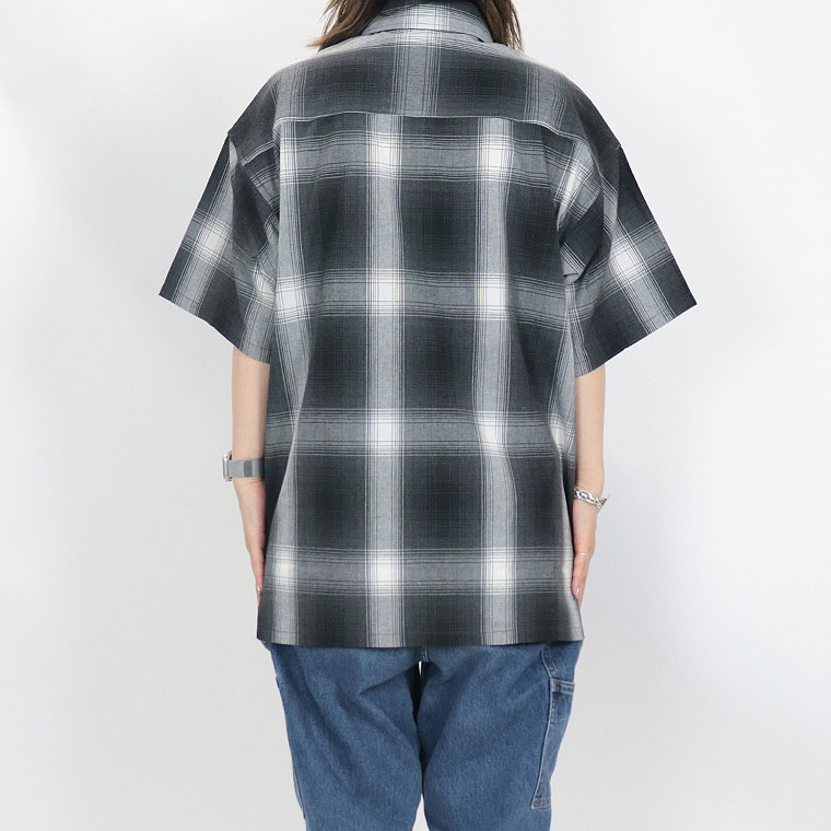 接触冷感 H/S オンブレチェックシャツ