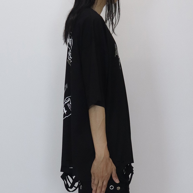 ＼数量限定３５％ＯＦＦ／【PSYCHONATION】『サンリオ・クロミコラボ』バタフライストーンBIGシルエットTシャツ