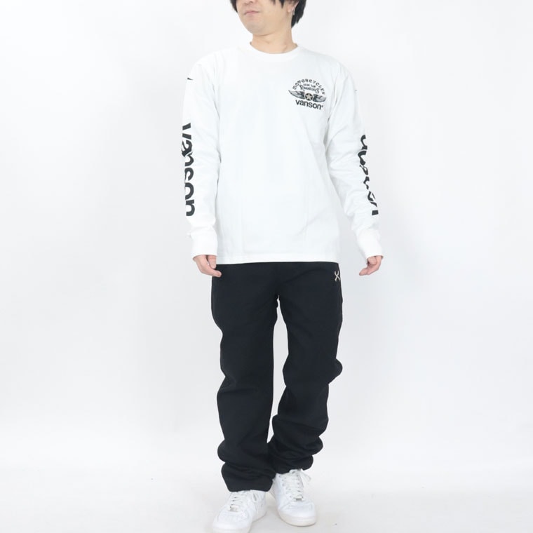【VANSON】フライングボーン刺繍ツイルチノパンツ