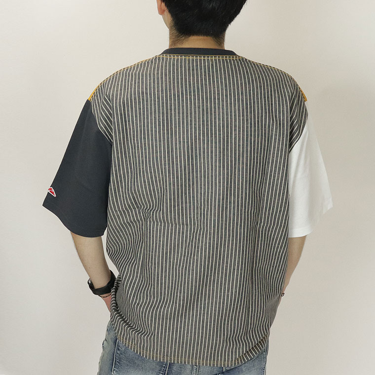 CAMバックストライプ切替半袖T(ペア対応)