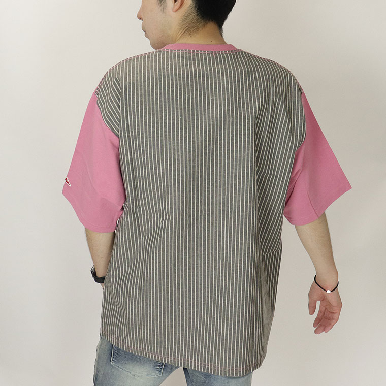 CAMバックストライプ切替半袖T(ペア対応)