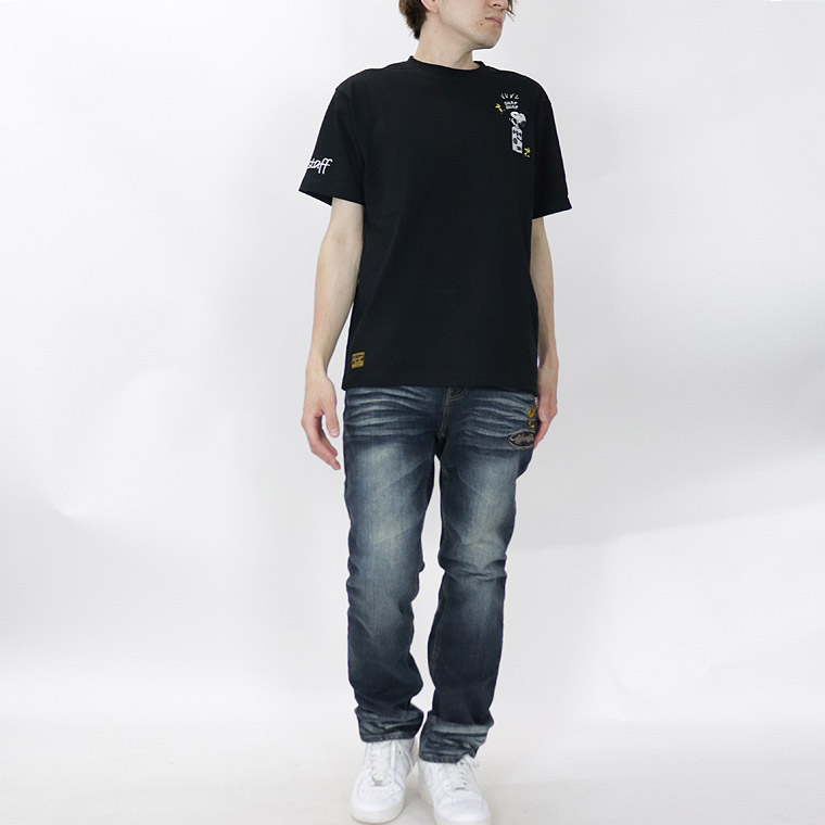 【SNOOPYコラボ】スケボーモチーフ半袖刺繍Tシャツ