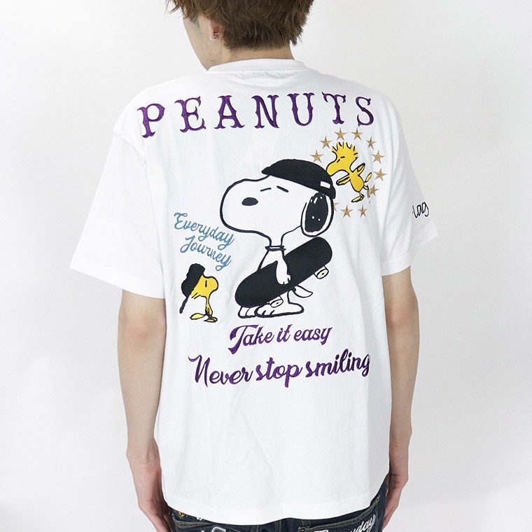 【SNOOPYコラボ】スケボーモチーフ半袖刺繍Tシャツ
