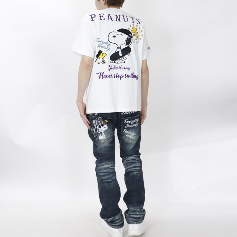 【SNOOPYコラボ】スケボーモチーフ半袖刺繍Tシャツ