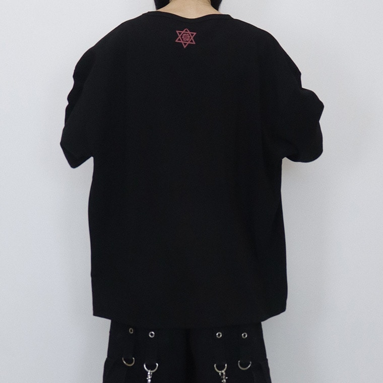 \数量限定30%OFF/【PSYCHONATION】ZIP付きスカルプリントBIGシルエットTシャツ
