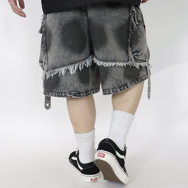 【UNDERGROUND】スプレーデニムカーゴショーツ