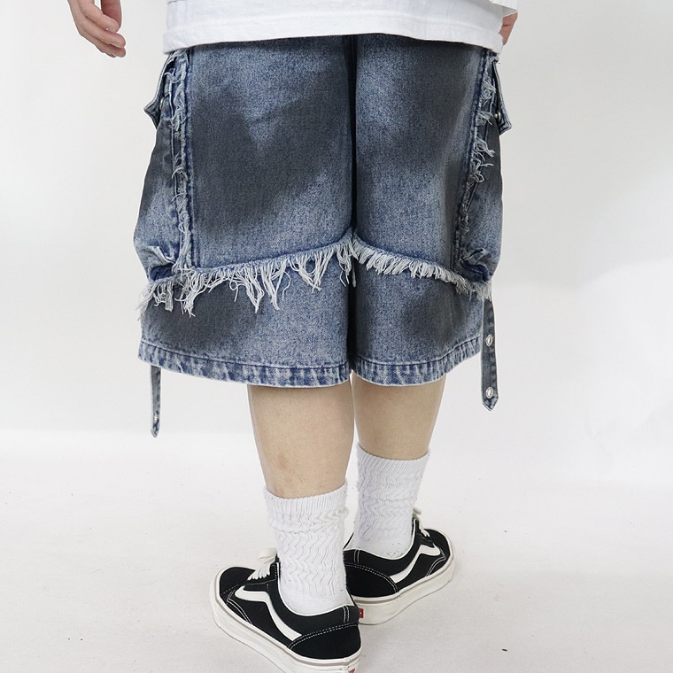 【UNDERGROUND】スプレーデニムカーゴショーツ