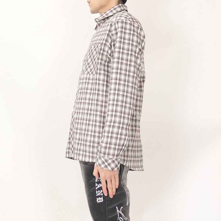 【NORTON】オンブレードビーチェック長袖シャツ