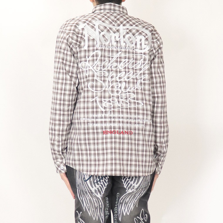 【NORTON】オンブレードビーチェック長袖シャツ