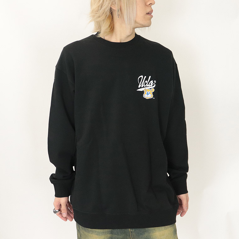 冬物売り尽くし30%OFF【UCLA】ジョーロゴ背面ラバープリント/裏毛長袖トレーナー (ペアルック・アメカジ系)
