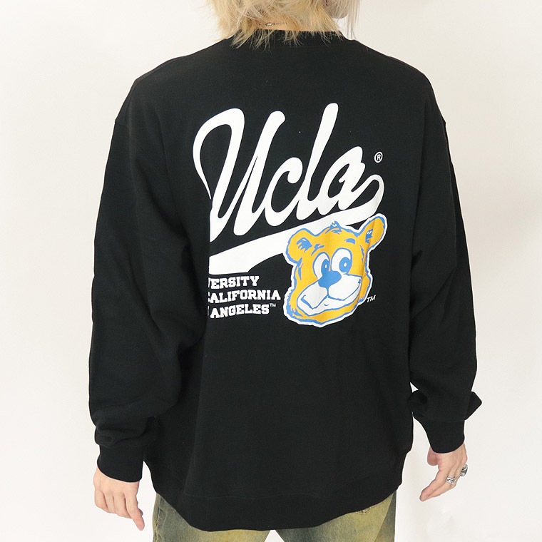 冬物売り尽くし30%OFF【UCLA】ジョーロゴ背面ラバープリント/裏毛長袖トレーナー (ペアルック・アメカジ系)
