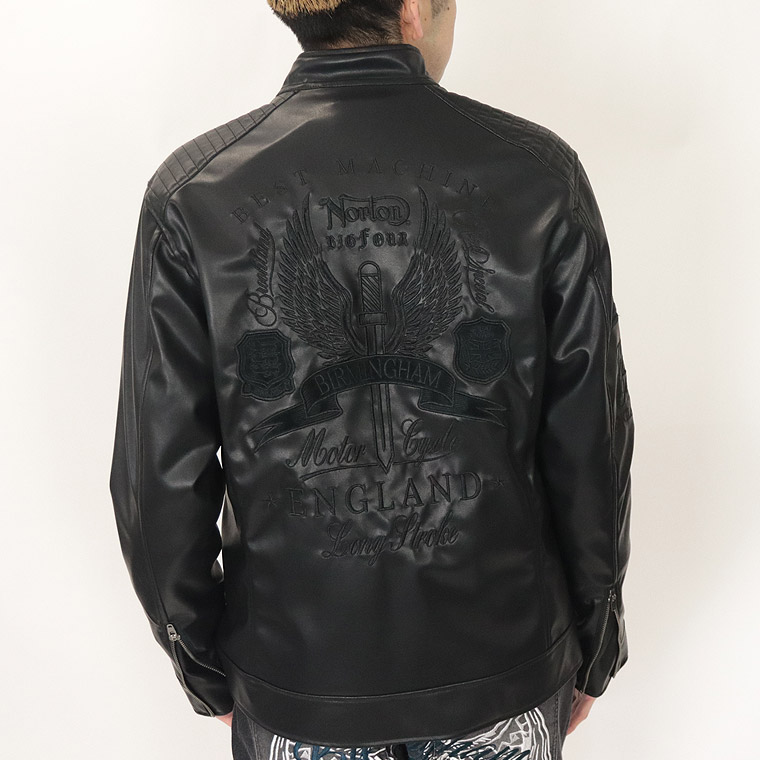 【NORTON】プレミアムシングルライダースジャケット
