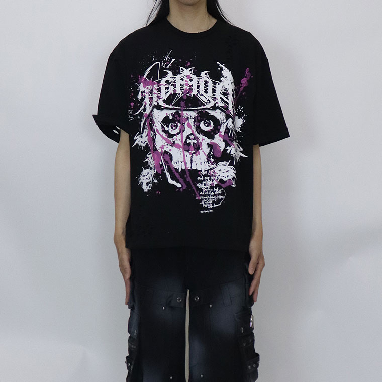 【Y.e(J)ow】ショットガンスカルアートBIGシルエットTシャツ