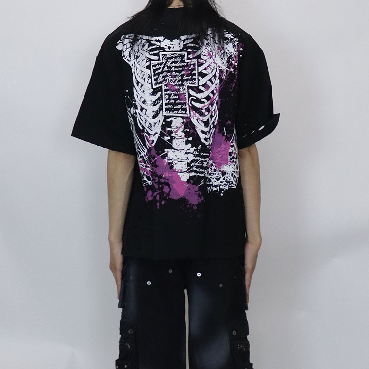 【Y.e(J)ow】ショットガンスカルアートBIGシルエットTシャツ