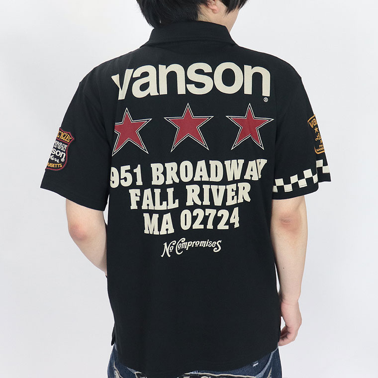 【VANSON】天竺半袖ポロシャツ スター