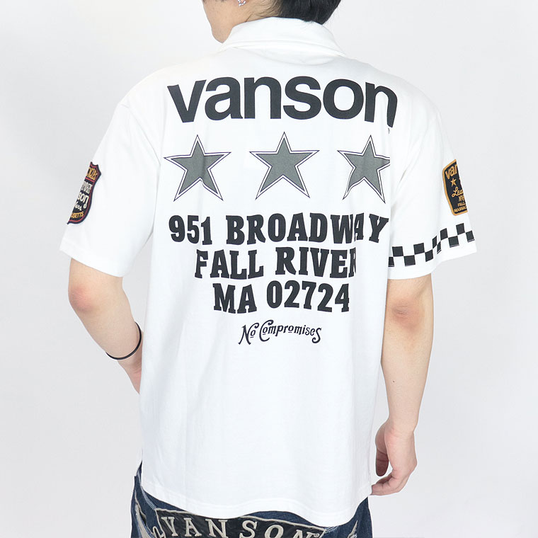 【VANSON】天竺半袖ポロシャツ スター