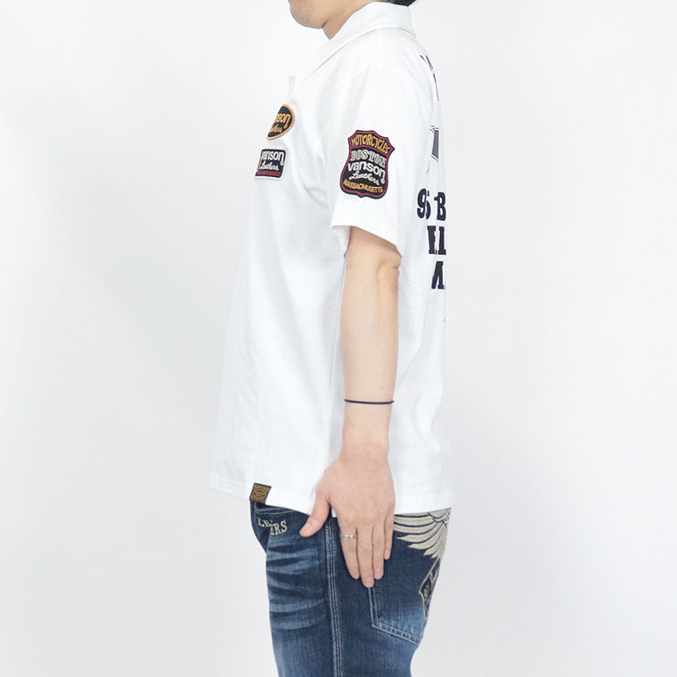 【VANSON】天竺半袖ポロシャツ スター