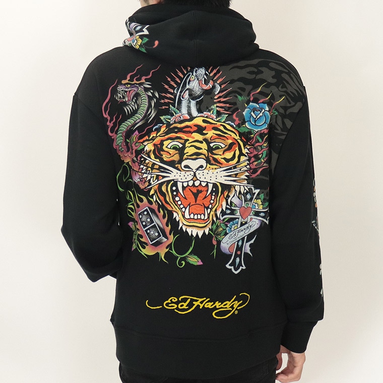 【Ed Hardy】裏毛ZIPパーカー