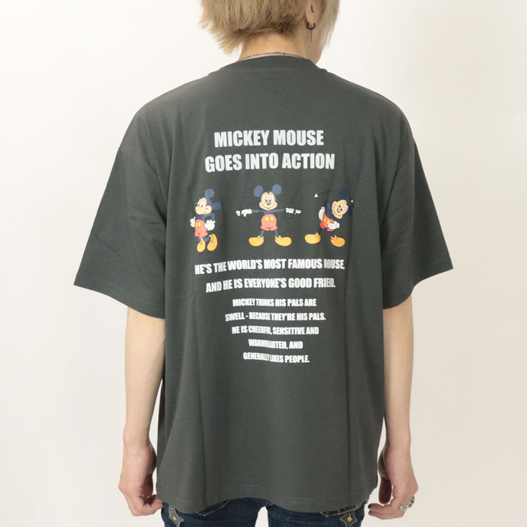 夏物先行セール55％OFF【Disney/Mickey】ミッキー半袖Ｔシャツ/プリント&ワンポイント刺繍 (ペアルック・アメカジ系)