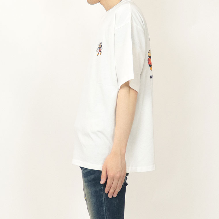 夏物先行セール55％OFF【Disney/Mickey】ミッキー半袖Ｔシャツ/プリント&ワンポイント刺繍 (ペアルック・アメカジ系)