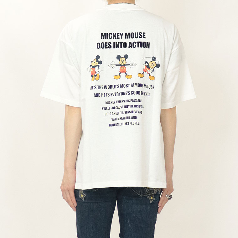 夏物先行セール55％OFF【Disney/Mickey】ミッキー半袖Ｔシャツ/プリント&ワンポイント刺繍 (ペアルック・アメカジ系)