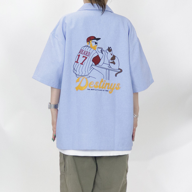 ヒゲサガラ刺繍半袖シャツ