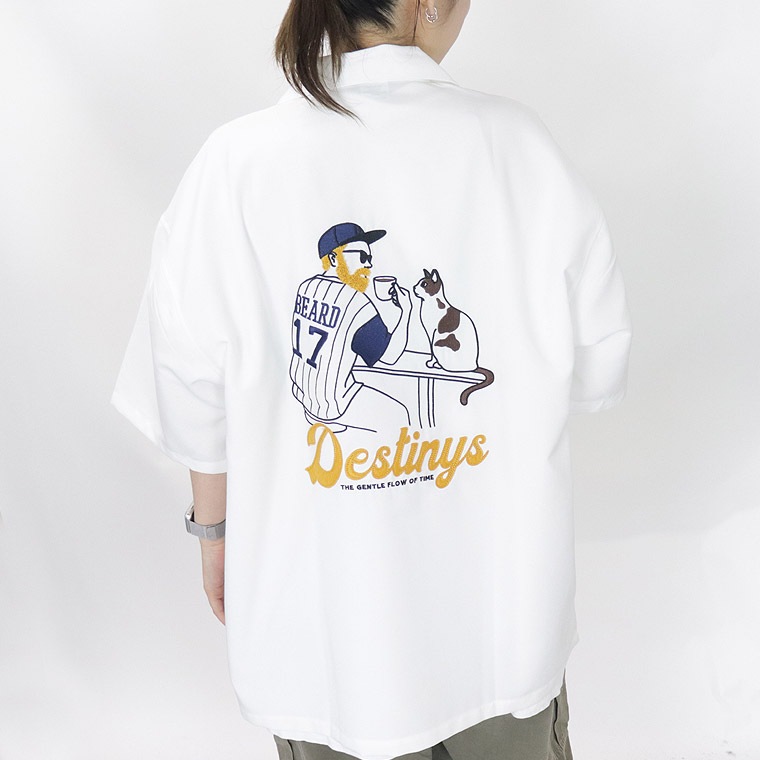 ヒゲサガラ刺繍半袖シャツ