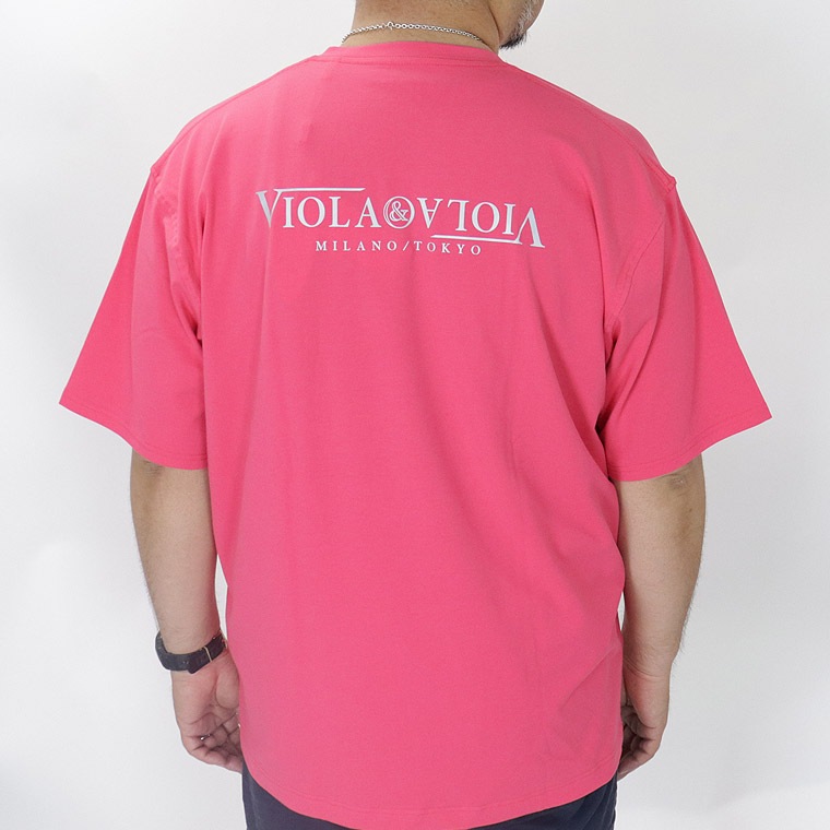 【大きいサイズ】VIOLA 発泡プリントVネック半袖Tシャツ