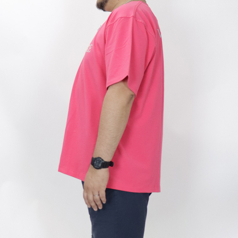 【大きいサイズ】VIOLA 発泡プリントVネック半袖Tシャツ