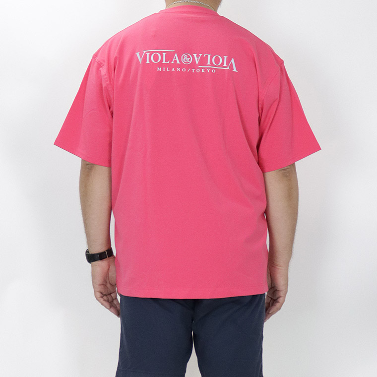 【大きいサイズ】VIOLA 発泡プリントVネック半袖Tシャツ