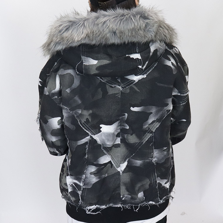 【P.N UNDERGROUND】ファー脱着スプレーフードブルゾン