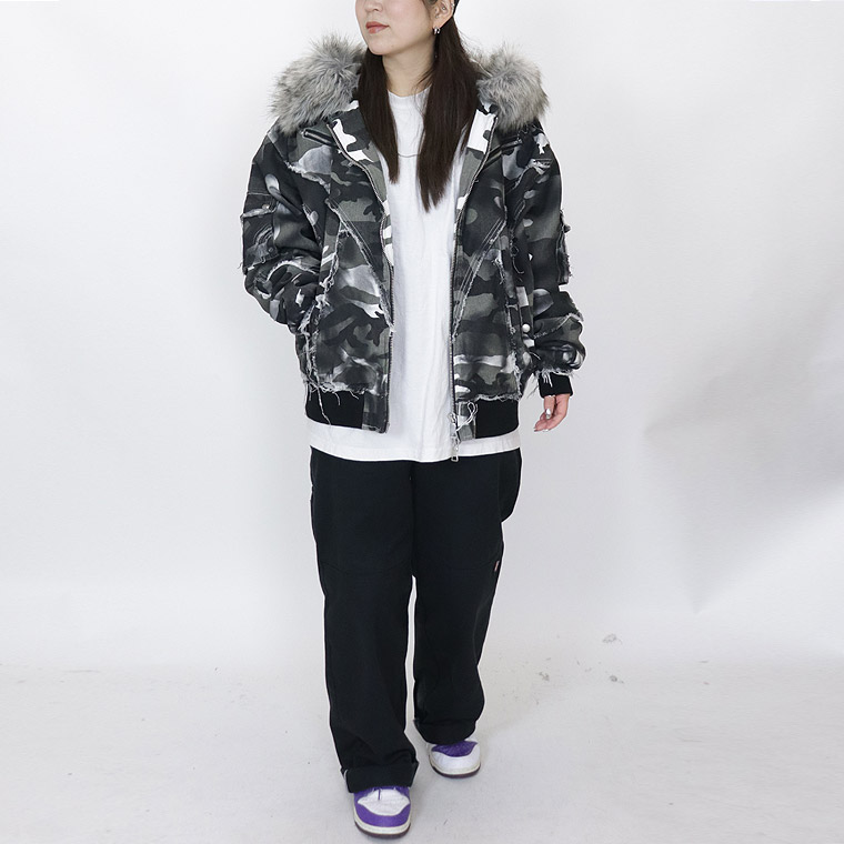 【P.N UNDERGROUND】ファー脱着スプレーフードブルゾン