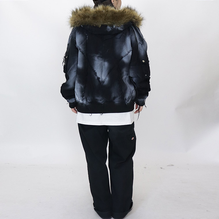 【P.N UNDERGROUND】ファー脱着スプレーフードブルゾン