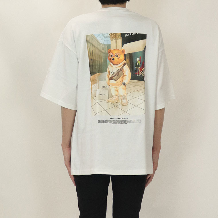 SALE【SOE】ベアバックプリント半袖Tシャツ