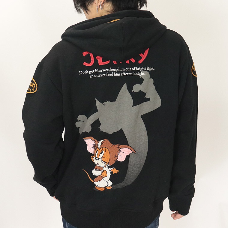 【TOM&JERRYコラボ】裏毛ZIPパーカー【グレムリンコラボ】