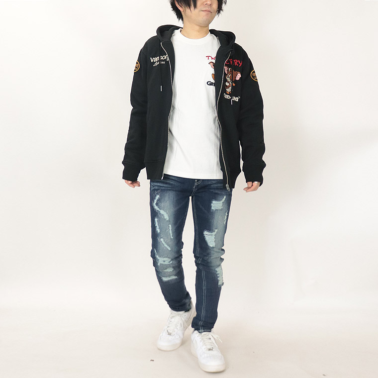 【TOM&JERRYコラボ】裏毛ZIPパーカー【グレムリンコラボ】