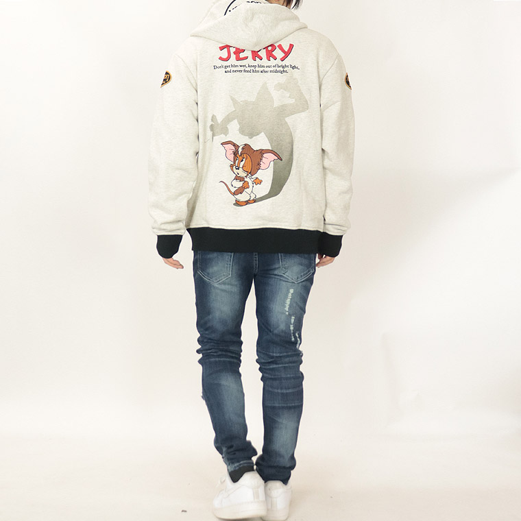 【TOM&JERRYコラボ】裏毛ZIPパーカー【グレムリンコラボ】