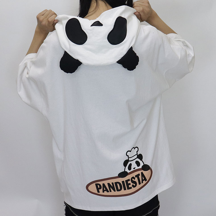 ＼数量限定２０％ＯＦＦ／【PANDIESTA JAPAN】『なりきりシリーズ』熊猫メロンパン半袖プルパーカー