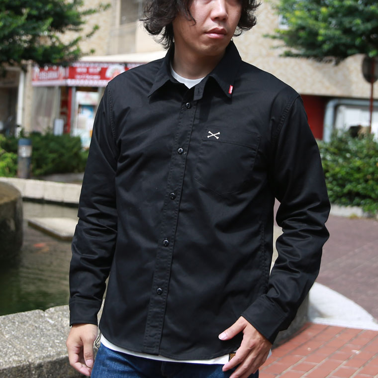 【VANSON】ワンポイントツイルシャツ