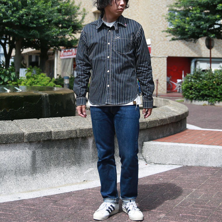 【VANSON】ワンポイントツイルシャツ