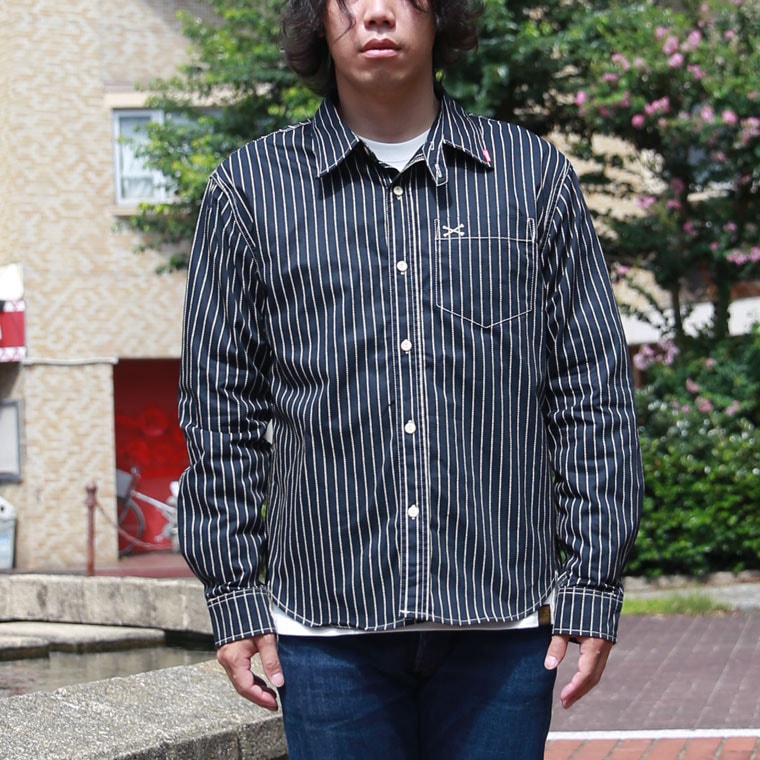 【VANSON】ワンポイントツイルシャツ